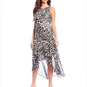 NWT ELIZA J leopard print high low dress size 4